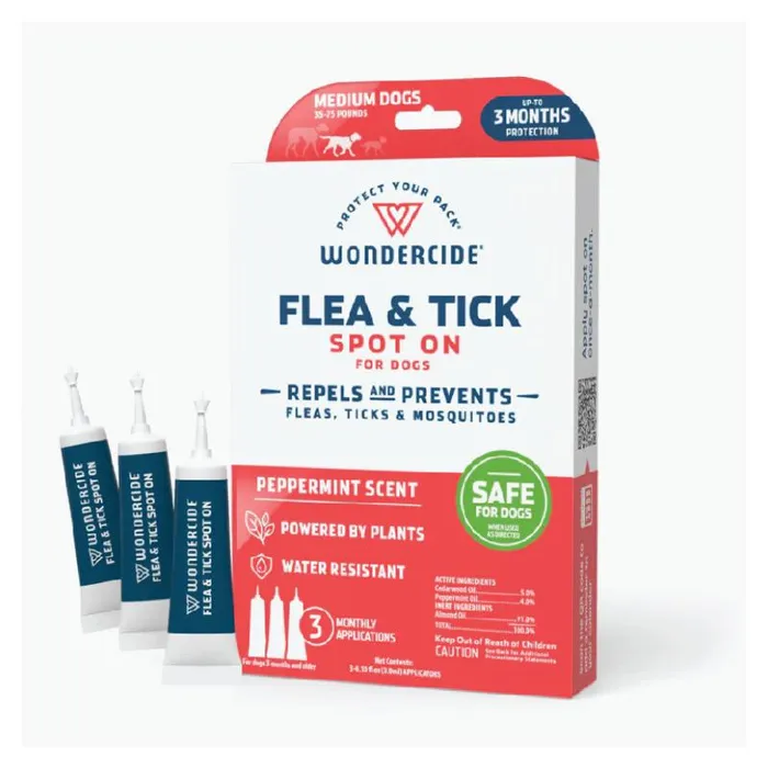 Wondercide Flea Tick Spot On For Dogs Medium Peppermint