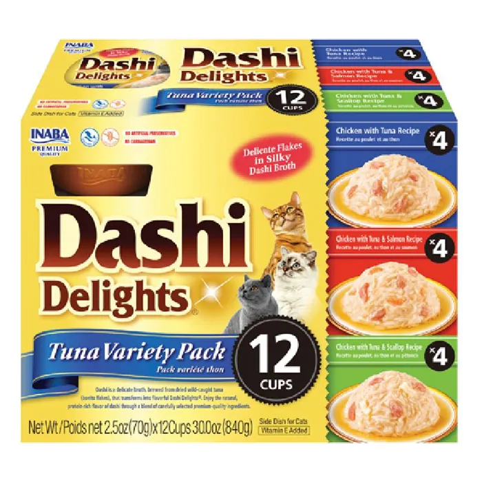 Inaba Cat Treat Dashi Delights Tuna 12 Ct Variety Box